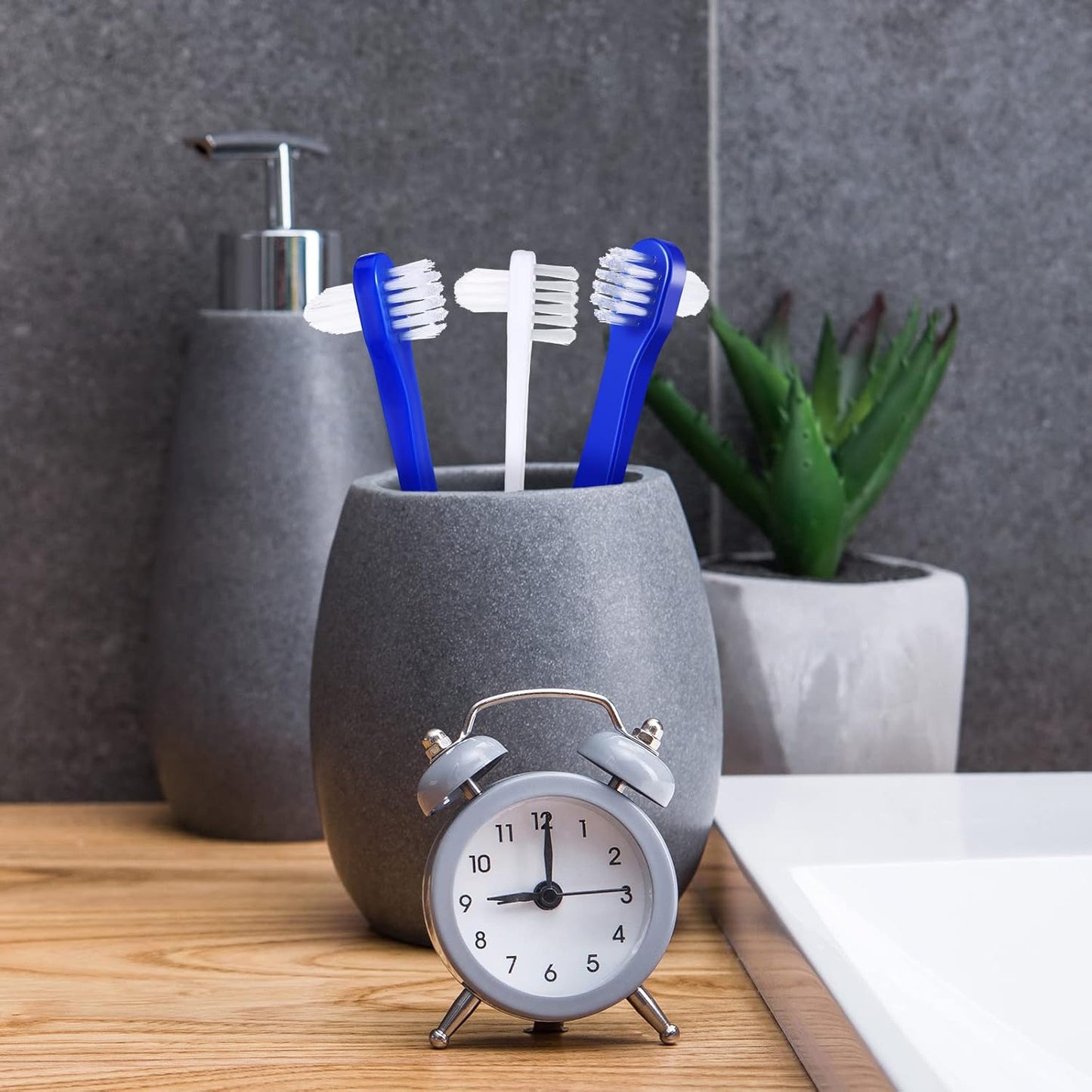 Denture Brush Dual Head Toothbrushes Hard Denture Cleaning Brush Denture Toothbrush Cleaning Brush False Teeth Brush Toothbrush for False Teeth Cleaning, 2 Colors (12 Pieces)