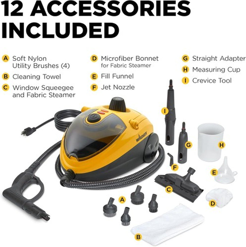 Wagner 905E Autoright Car Steam Cleaner with 12 Accessories Chemical Free Cle...
