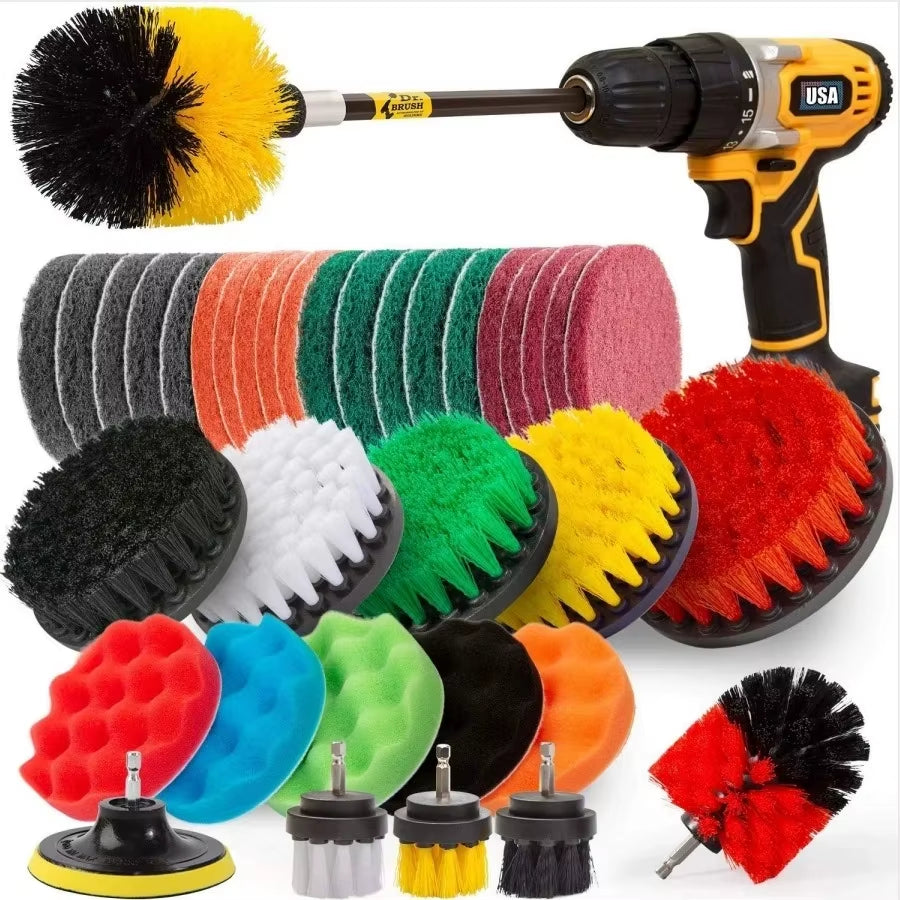 Electric Drill Brush Accessories a Set of Electric Car Wash Brush Car Polisher Kitchen Cleaning Kit Toilet Cleaning Tools
