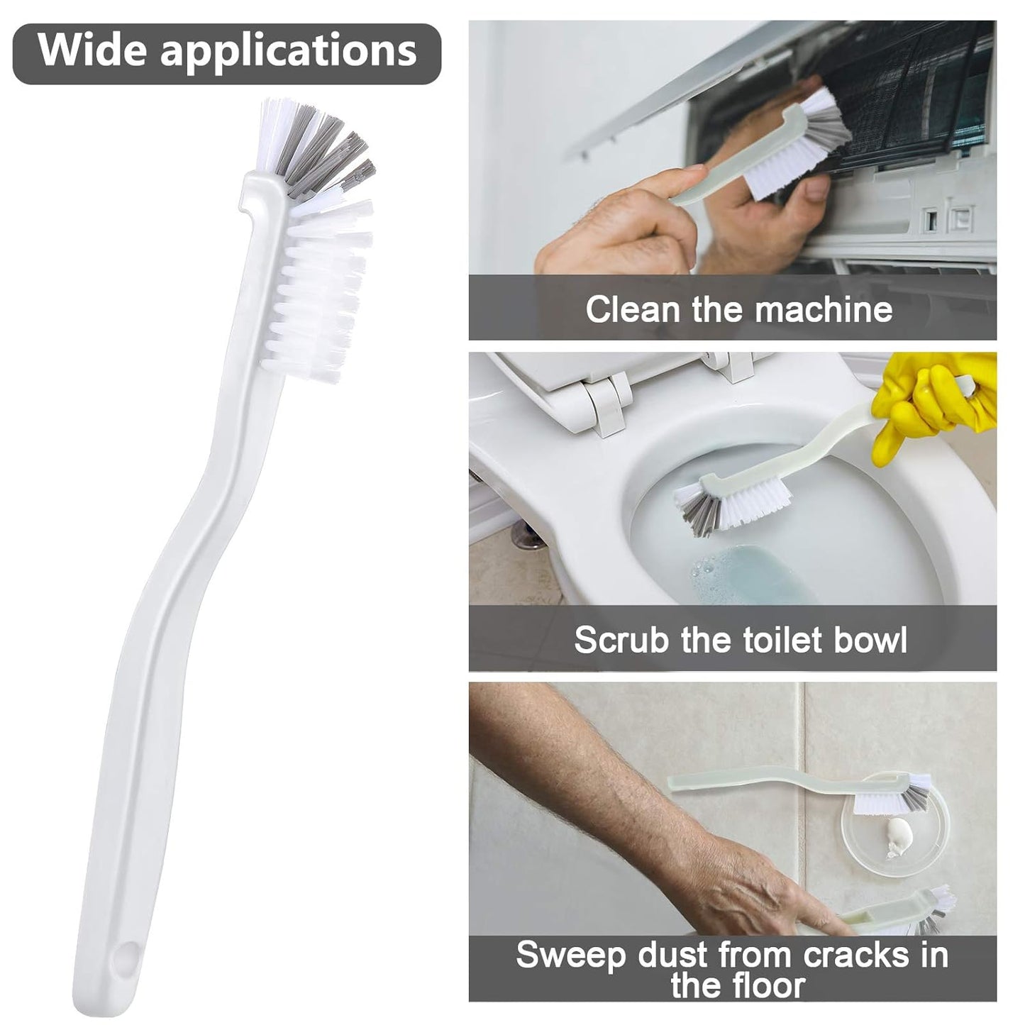 4 Pieces Cleaning Brush Sets Small Scrub Brush Household Use for Cleaning Bottle Sink Kitchen Sink Corner Dish Edge Grout Bathroom Sliding Door Window Track(White, Blue)