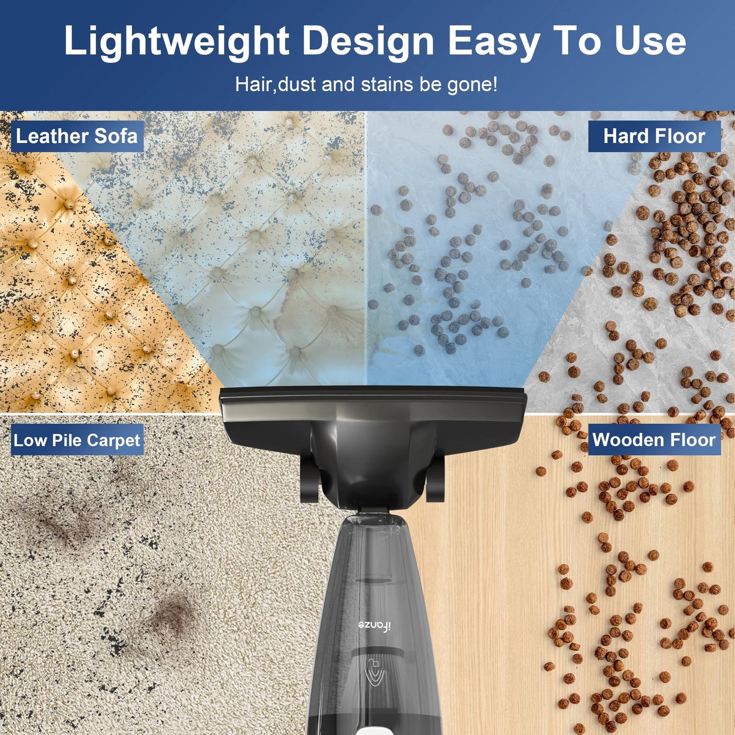 25Kpa Corded Stick Vacuum Cleaner with Powerful Suction, 3-In-1 Lightweight Handheld Vacuum Cleaner for Home Carpet Pet Hair, Black Grey, BR602