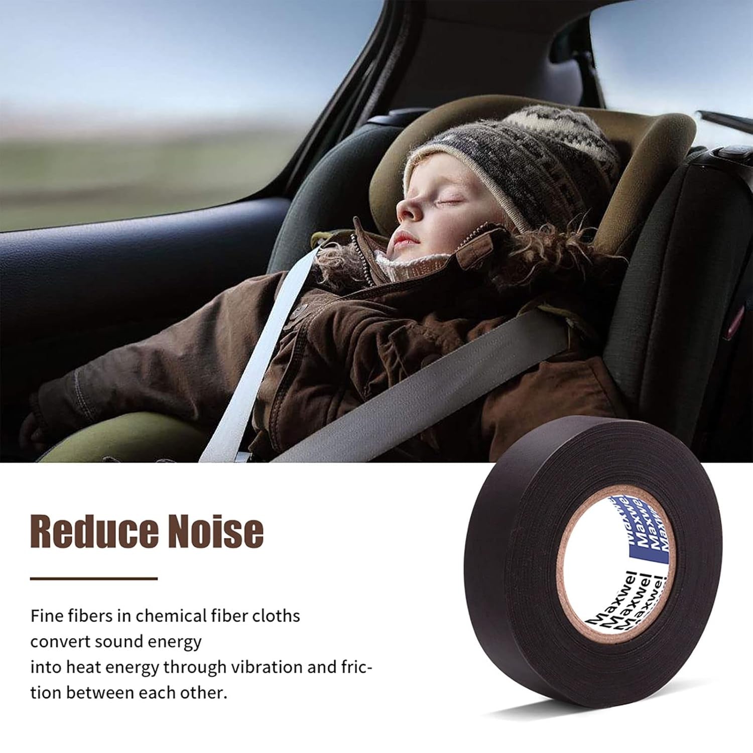 Automotive Wiring Harness Cloth Tape - Maxwel VERSAF51217 Chemical Fiber Cloth High Temp Wire Harness Wrapping Tape for Auto Electrical Wrap, Protection, Insulation 19MM × 25M Pack of 1 Piece