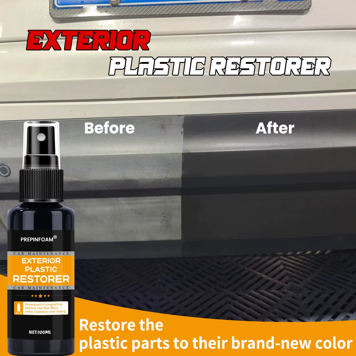 Car Plastic Restorer Back to Black More Gloss Car Cleaning Products Plastic Restore Auto Polish and Repair Coating Renovator P14