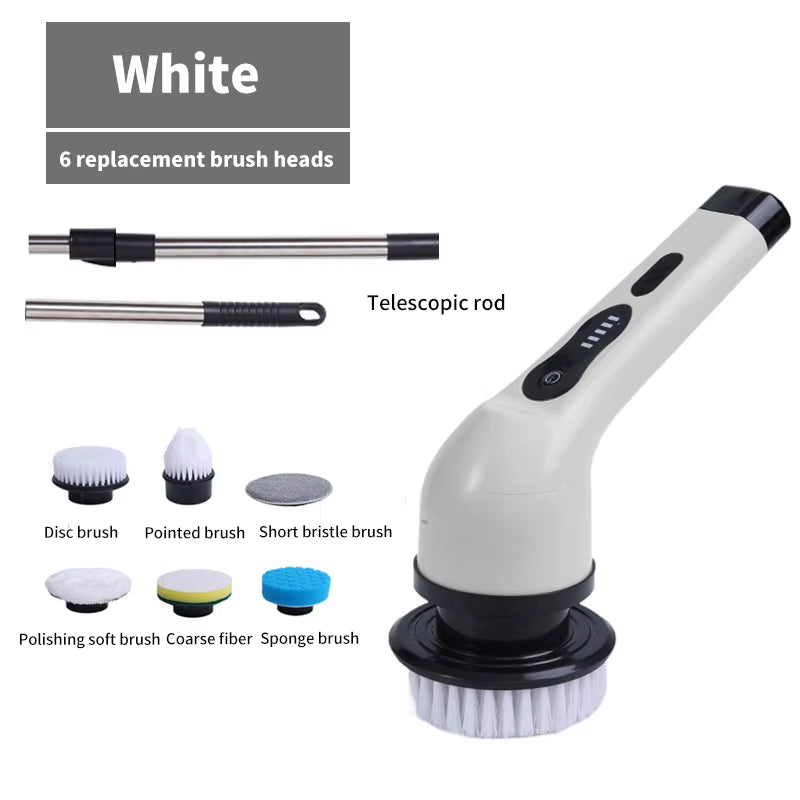 9-In-1 Electric Cleaning Brush USB Electric Spin Cleaning Scrubberadjustable Electric Cleaning Tools Kitchen Bathroom Cleaning