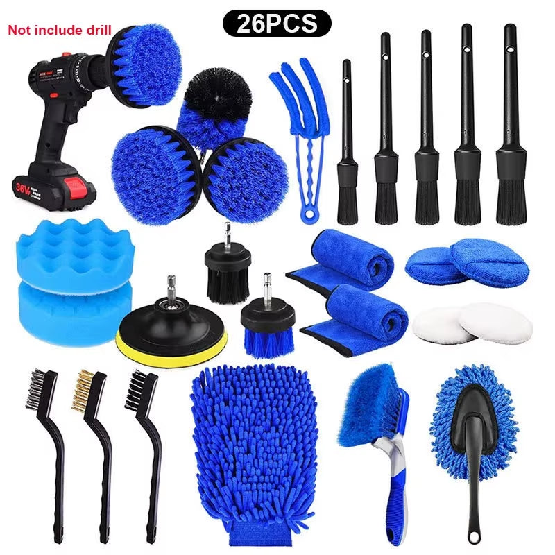 Electric Drill Brush Accessories a Set of Electric Car Wash Brush Car Polisher Kitchen Cleaning Kit Toilet Cleaning Tools