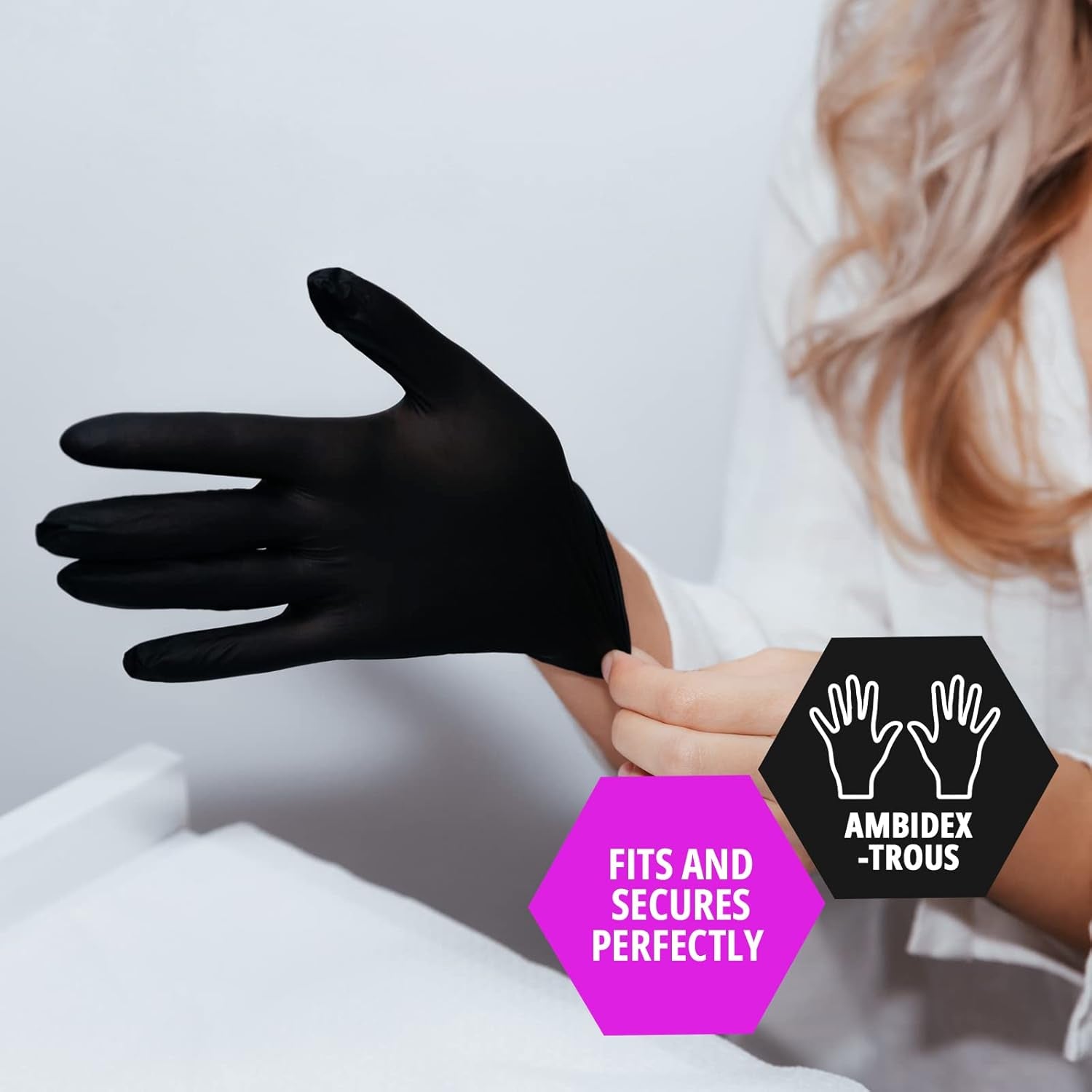 Black Medical Nitrile Gloves, Heavy Duty 5 Mil, Non-Latex, Powder-Free, Versatile for Healthcare, Tattoo, Food Handling (Small, 100-Count) Ultra-Strong 6 Mil Thick, Disposable
