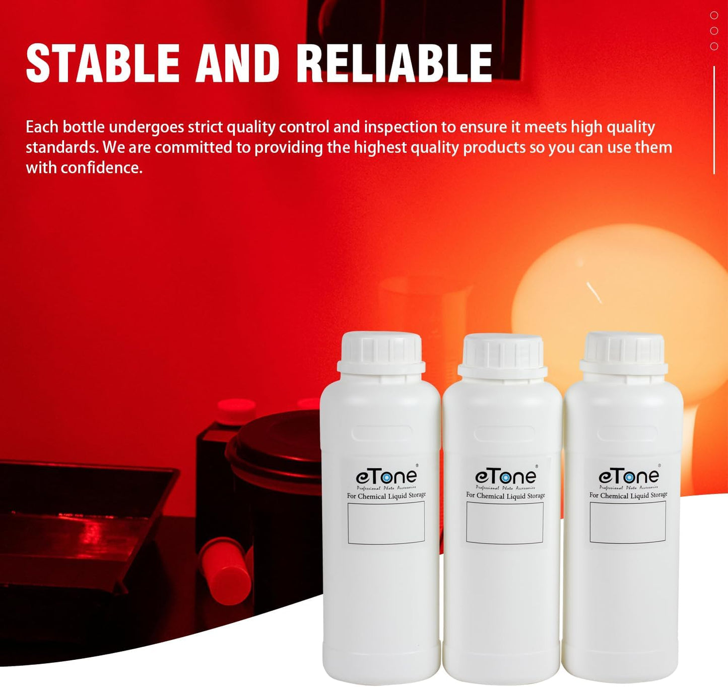 3X 500Ml Darkroom Chemical Storage Bottles with Caps Film Photo Developing Processing Equipment(White)