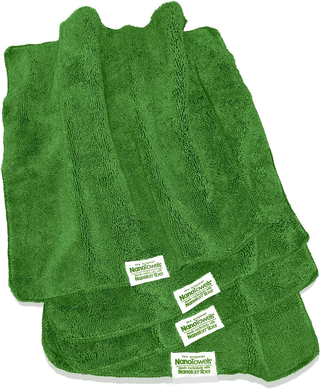 Nano Towels Cleaning Cloths - Cleans with Only Water - Wipes Away Dust, Spills & Grime Instantly without Chemicals Paper or Microfiber Supplies. Kitchen, Bathroom, Glass 14X14” 4-Pack Green