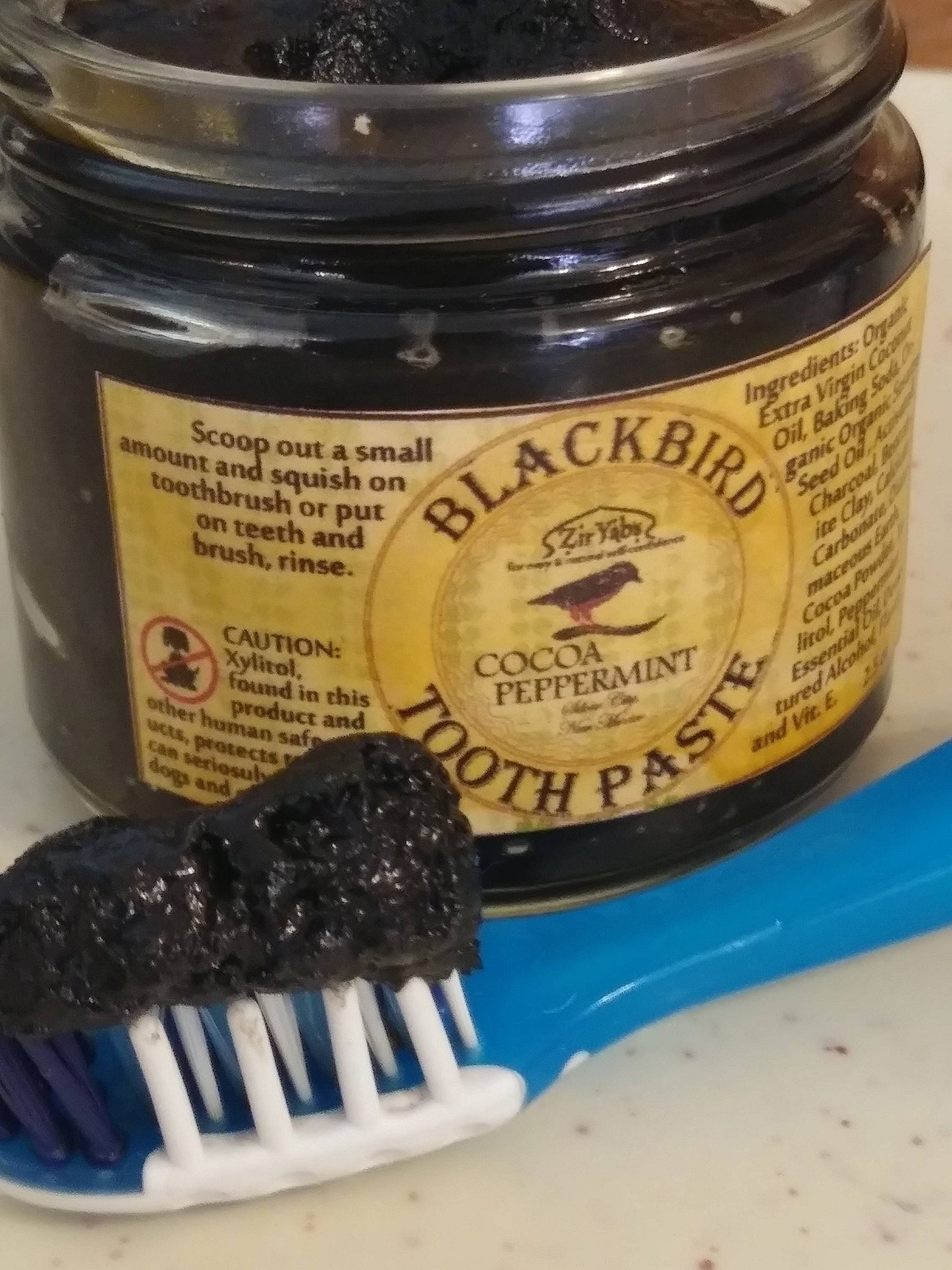 Toothpaste, Calcium, Cocoa, Peppermint, Activated Charcoal, Vegan, Chemical Free, Fluoride Free, Organic, SLS Free