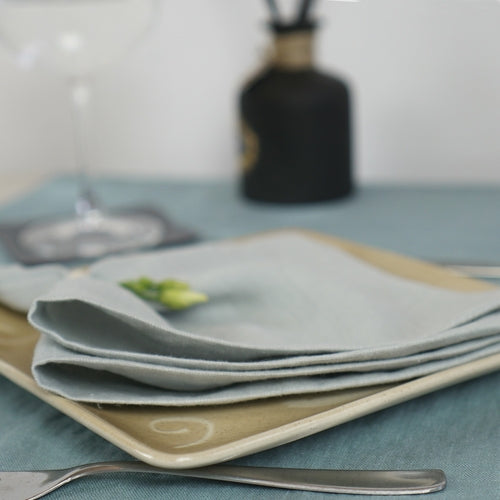 Natural linen napkins, short finish